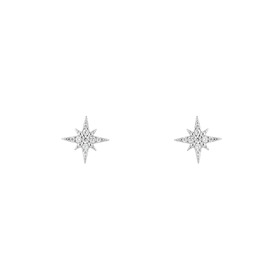 Серебряные серьги-пусеты в виде большой восьмиконечной звезды