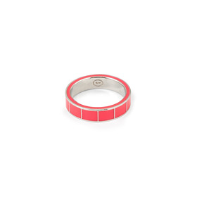 Кольцо круглое с эмалью розовое