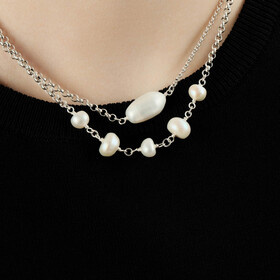 Колье Nava pearl с серебряным покрытием с жемчугом