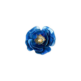 Синяя брошь-цветок из титана