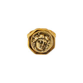 Золотистое кольцо с античным женским ликом