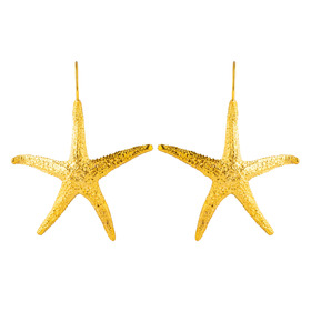 Золотистые серьги морская звезда