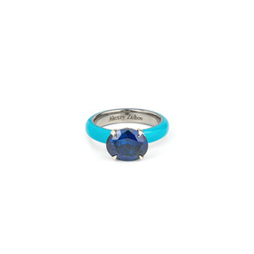 Кольцо с сапфиром с голубой высокотехнологичной керамикой