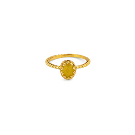 Золотистое тонкое кольцо Lizzy с желтым агатом