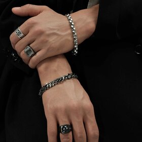 Серебристый браслет Bikkembergs