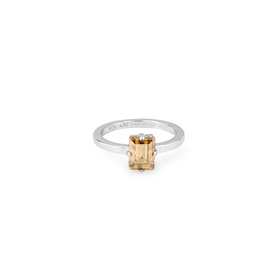 Кольцо с золотистым кристаллом и гравировкой внутри You Are Phenomenal. Rhodium