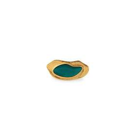 Золотистое кольцо с бирюзовой эмалью