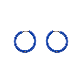 Серьги-кольца с синей эмалью