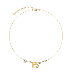 Позолоченный чокер с фирменным логотипом и кристаллами P.S. Mini Gold Necklace