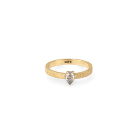 Золотое кольцо Open heart с белым бриллиантом