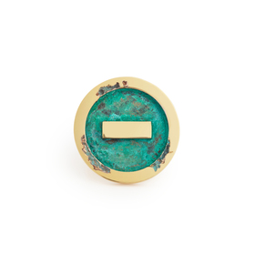 Позолоченное бронзовое кольцо "Стоп"