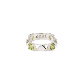 Граненое кольцо из серебра с хризолитами Game Ring