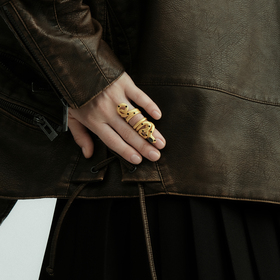 Покрытое золотом двойное кольцо DRAGON XANADU LONG с лабрадором