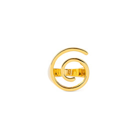 Золотистое кольцо-печатка в виде спирали