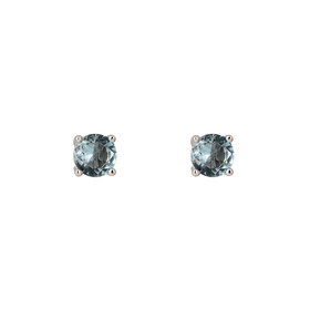 Серьги-пусеты из серебра с голубым кристаллом