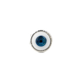 Серебристое кольцо голубой глаз