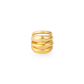 Золотистое кольцо с 4 полосками