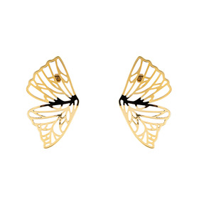 Золотистые серьги-крылья бабочки