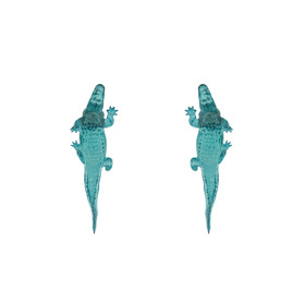 Голубые серьги Crocodill