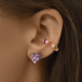 Серьги-сердца Love.Violet Earrings с кристаллами