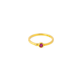 Позолоченное кольцо из серебра «Плохая девочка» с синтетическим рубином и бриллиантом