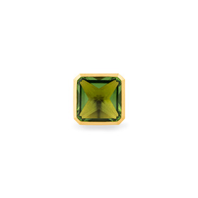 Биколорное кольцо из серебра с крупным зеленым кристаллом