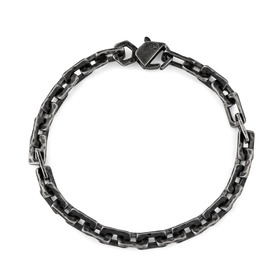 Черный браслет-цепь инициалами бренда и вставками из кристалов Bikkembergs