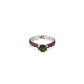 Кольцо с турмалином с фиолетовой высокотехнологичной керамикой