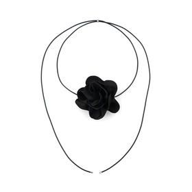Черный чокер-шнурок с цветком
