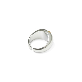 Серебристое кольцо с золотистым шариком