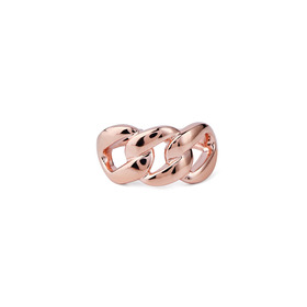 Кольцо-цепь из серебра, покрытое розовым золотом