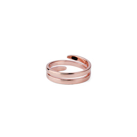 Кольцо-спираль из серебра, покрытое розовым золотом