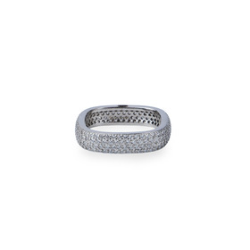 Серебряное квадратное кольцо из серебра с камнями