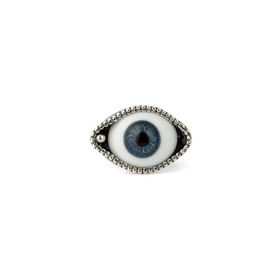 Кольцо из серебра со стеклянным голубым глазом