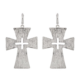 Большие серьги-кресты с серебряным покрытием