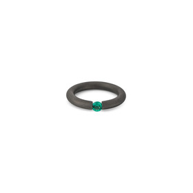 Черное кольцо из титана с лабораторно выращенным камнем  "Невесомость"