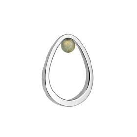 Кольцо из серебра «Авокадо» с лунным камнем