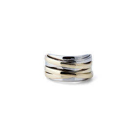 Биколорное кольцо Orb из серебра