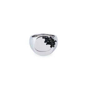 Кольцо-печатка круглое Black Molecule