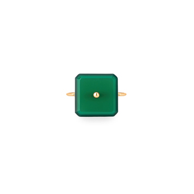 Кольцо из золота с зеленым ониксом