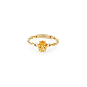 кольцо-цепь из золота с цитрином