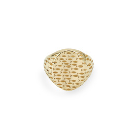 Позолоченное кольцо-печатка из серебра «Рыбка моя»