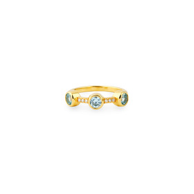 Позолоченное кольцо «Кристаллы поярче» с топазами и муассанитами