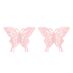 Розовые серьги-бабочки
