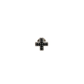 Моносерьга с черным крестом из шпинели