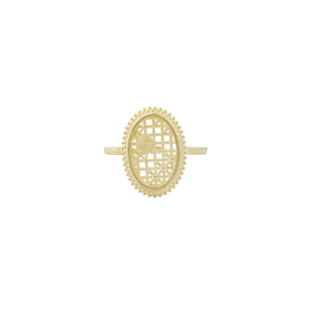 Кольцо «Пяльцы» из бронзы с позолотой