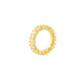 Тонкое кольцо из дорожки желтых кристаллов