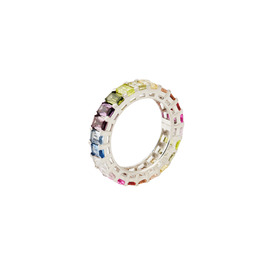 Кольцо из дорожки из разноцветных кристаллов