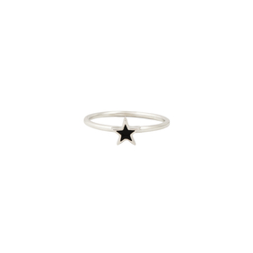 Кольцо "Звезда" с черной эмалью