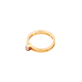 Золотистое кольцо «Пурпур» с бриллиантами и аметистом